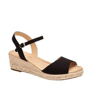 NEW Charter Club Luchia Espadrille Wedge Sandals Ankle Strap Black Size 10